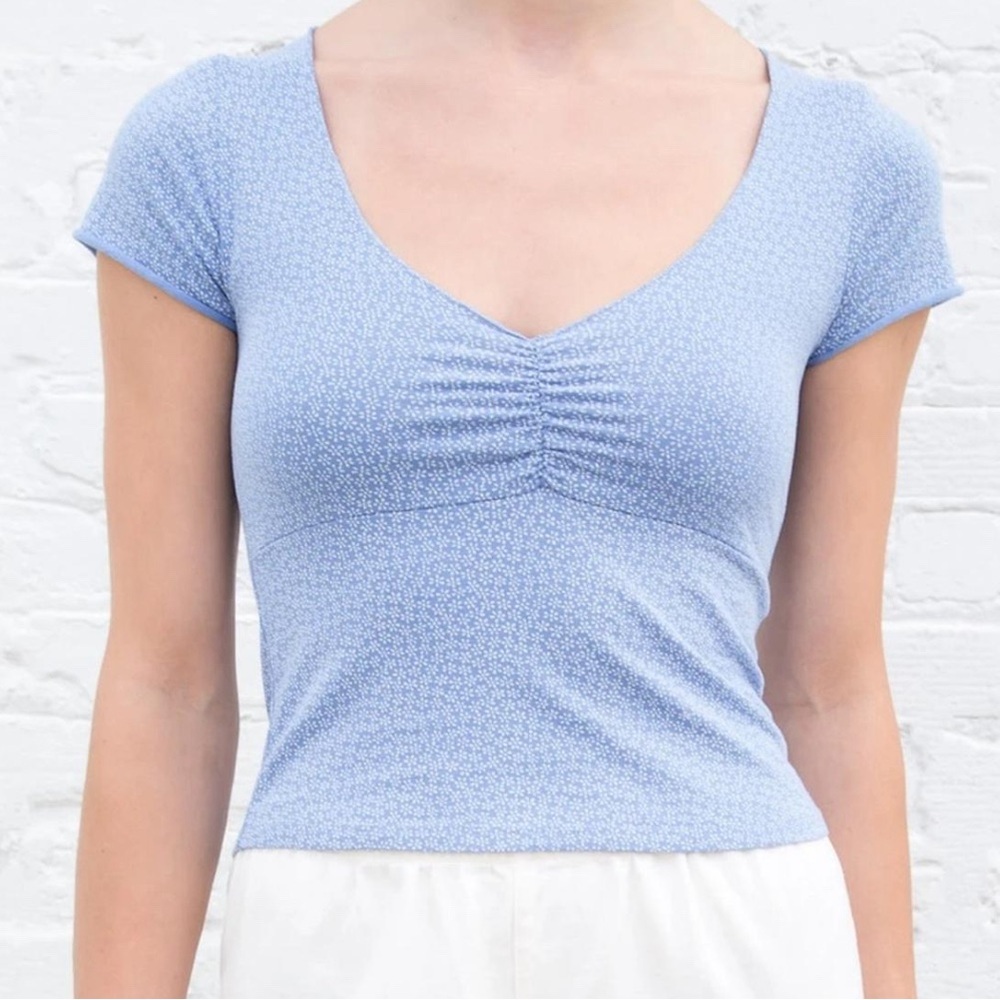 Brandy Melville Gina Top Blue Flower